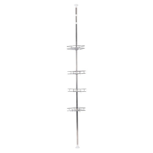 Eckregal Bad 4 Etagen Edelstahl 190-310cm