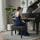 (Black) 56x33x48cm Piano Bench w/Storage PU padded 2