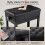 (Black) 56x33x48cm Piano Bench w/Storage PU padded 4