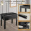 (Black) 56x33x48cm Piano Bench w/Storage PU padded 5
