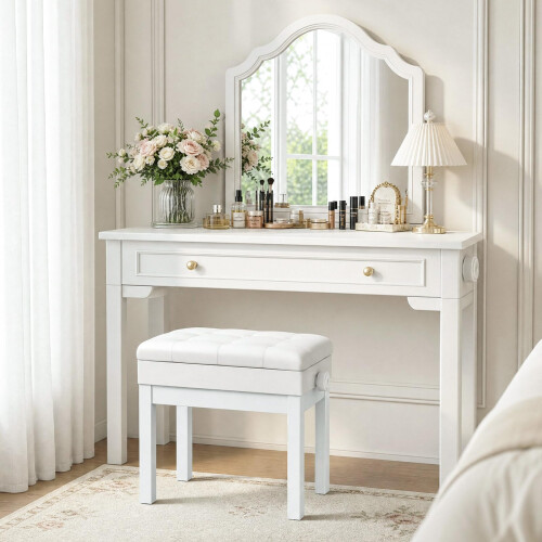 (White)57.5*35.5*48 Piano Keyboard Bench w/Storage 2