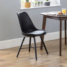 Set Of 2 Kari Dining Chairs Black Seat