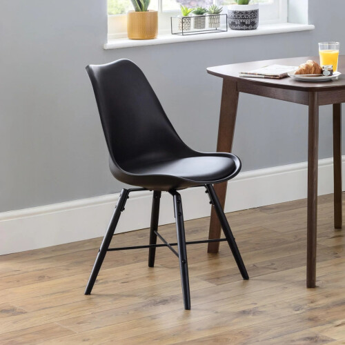 Set Of 2 Kari Dining Chairs Black Seat