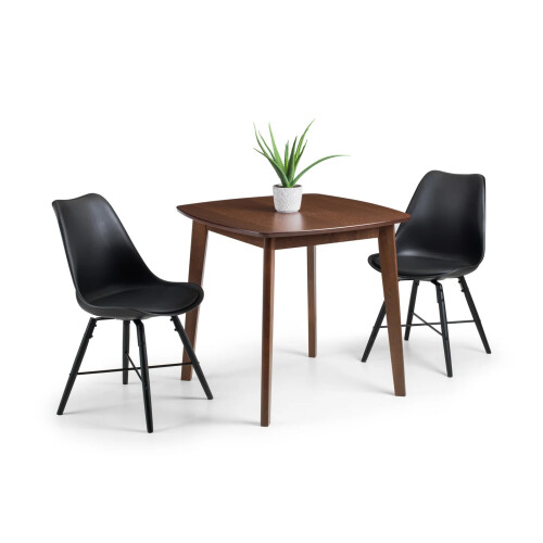 Set Of 2 Kari Dining Chairs Black Seat 1