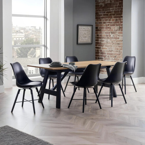 Set Of 2 Kari Dining Chairs Black Seat 2