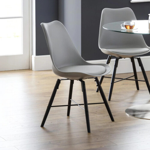 Set Of 2 Kari Dining Chairs - Grey Seat
