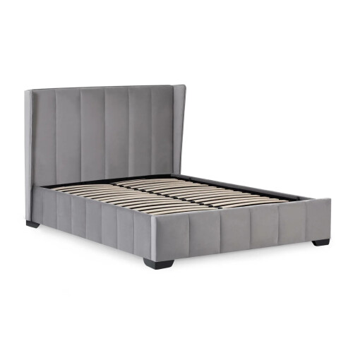 Katie Grey Velvet  150cm King size  Storage Bed 2