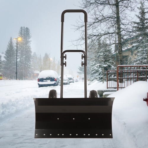 Schneeschaufel Stahleisen mit Rollrädern 2