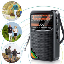 Pocket Radio Portable Full Band Radio AM/FM/SW Radio with Rechargeable Battery Support Earphone MiniRadio for Old,D