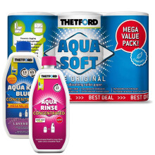 THETFORD PORTA POTTI PORTABLE CAMPING TOILET CHEMICALS AND 4 ROLLS TRIPLE PACK