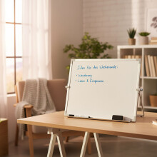 Magnetisch whiteboard voor op het bureau, dubbelzijdig, 10 stiften