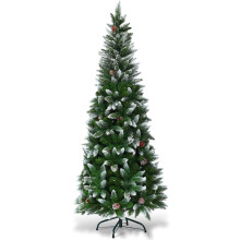 Besneeuwde kerstboom met metalen standaard, 630 PVC-takjes, 180 cm