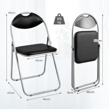 Set van 6 opklapbare stoelen met metalen frame en gewatteerde zittingen