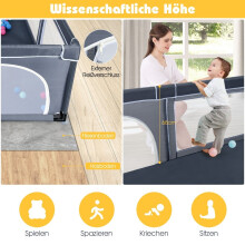 Babybox met 50 ballen, deur met ritssluiting, donkergrijs