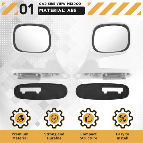 2 PeçAs Capô Universal Espelho Retrovisor Externo AutomáTico Refletor AjustáVel SUV CaminhãO Branco 1