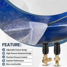 Vrt3-310 Pressure Washer Unloader Valve, Black Spring, 10.5 Max Gpm (40 L/Min), 3/8" F Outlet, 4500 Psi for AR Pump