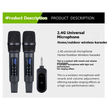 Universelles Drahtloses Mikrofonsystem für ein Bis Zwei Geräte für Heim-Karaoke und Outdoor-Soundsysteme, 2,4-GHz-Handmikrofon