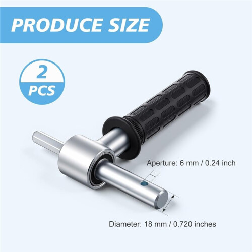 Adaptador para Broca de Gelo (2 Peças) com Cabo e Rolamentos, Diâmetro Do Eixo de Saída de 18 mm/0,720 Polegadas, para Pesca em Gelo. 2