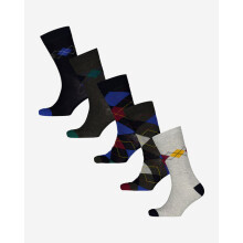 Sock Shop Multicolour Argyle Patterned Socks 5 Pack Set Size 7-11 New Soft Viscose Blend Dress Casual Socks