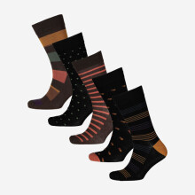 Sock Shop Tonal Dark Varied Pattern Bamboo Socks 5 Pack Set Size 7-11 New Soft Breathable Viscose Honeycomb Cuff Crew Socks