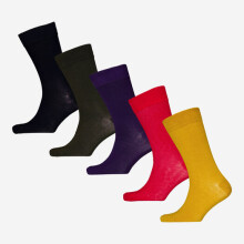Sock Shop Multicolour Basic Socks 5 Pack Set Size 7-11 New Soft Viscose Blend Ribbed Casual Everyday Socks
