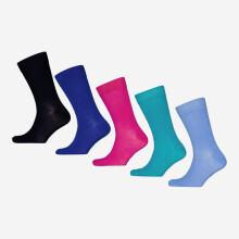 Sock Shop Multicolour Basic Socks 5 Pack Set Size 7-11 New Soft Viscose Blend Ribbed Casual Everyday Socks