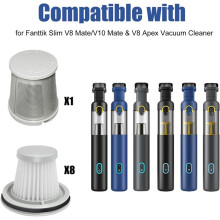 16X Filtres Lavables pour Aspirateurs Fanttik Slim V8/V10 Mate, V8 Apex, Filtre de Remplacement