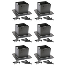 4x4 Zoll (Tatsächlich: 3,5x3,5 Zoll) Pfosten-Flansch-Ankerbasis Aus Edelstahl mit Schrauben für Deckgeländer (6 Packung)
