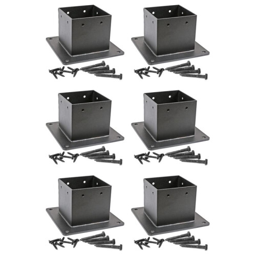 Base de Ancoragem de Flange de Aço Inoxidável de 4x4 Polegadas (Real: 3,5x3,5 Polegadas) com Parafusos para Corrimão de Deck (6 Pacote)