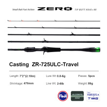 PURELURE Canne à pêche ZR-725ULC, Spinning, 2,18 m, Action Extra Rapide, Ultra Légère