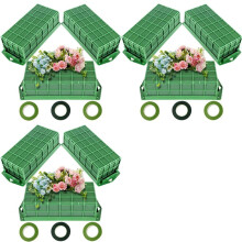 Floral Foam Cage, 9 Pack Floral Foam Blocks for Flower, Flower Holder with Floral Foam, Cage Bowl Flower Foam
