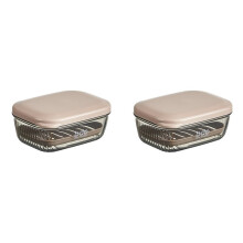 2X Étui à Savon de , Récipient à Savon Étanche avec Couvercle, Porte-Savon Portable pour Voyager, Porte-Savon pour Salle de Bain