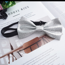 (SilverSparkle)Accesorio de corbata clipon mariposa resina brillo rosa para hombres mujeres y
