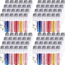 96 Pcs 110ml Test Tubes,Clear Plastic Test Tubes with Caps,Flat-Bottomed Bath Salt Containers for Candy,Gumball Candy