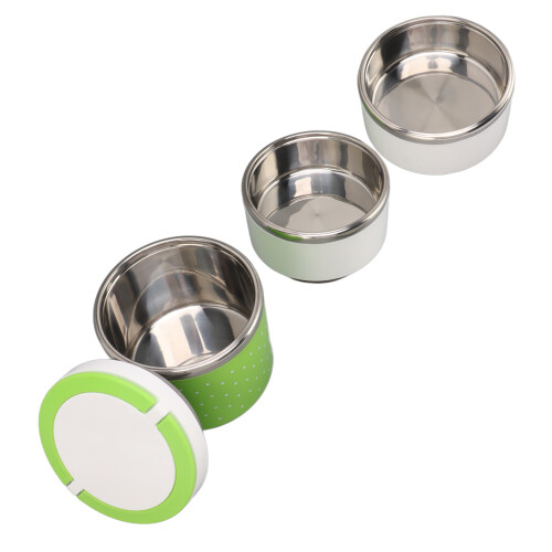Thermo-Lunchbox 3-lagig Edelstahl stapelbar
