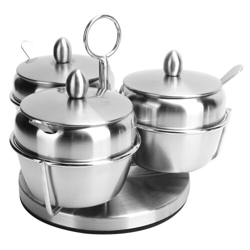 Gewürzset 3er Edelstahl 304 mit Regal 1
