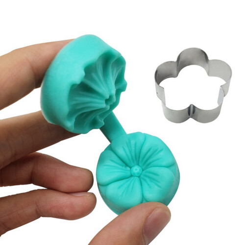 Fondant Blumen Veiner Form 4 Stile mit Ausstecher 1