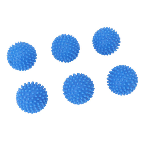 6 Stück Wäschetrocknerbälle Silikon blau 2