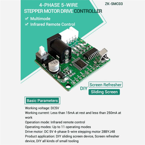 5V ULN2003 DIY Stepper Motor Driver Board 28BYJ48 Infrared Remote Control 1