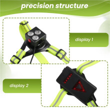 Night Running Lights for Runners, LED Chest Lamps with Reflective Vest Gear and Rechargeable Battery Charging Lights