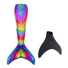(Colorful 1,Adult XL)Costume da bagno ragazza adulta coda di sirena con pinne piedi per prestazioni giochi d'acqua e