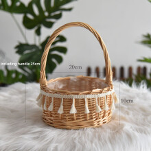 (20cm)Handgewebter Bambus Blumenkorb für Display Store Indoor Essen Picknick