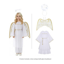 (Angel Light,M)Kids Angel Cosplay Outfit For Halloween Stage Events For Youth Teens And