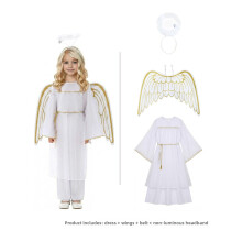 (Angel Nonlight,L)Kids Angel Cosplay Outfit For Halloween Stage Events For Youth Teens And
