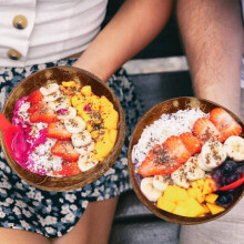 (Bowl S)Kokosschalen natur für Servierschalen Salat Haferflocken Joghurt Mehrwegschale Geschirr Küche