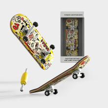 (Style A)Diy Maple Wood Finger Skateboard Toy With Bearings For Kids And Collectors