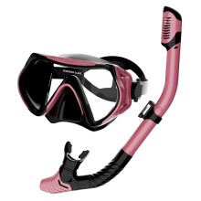 (Pink)Silicone Seal Snorkel Mask With Dry Breathing For Water Adventure Activities