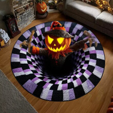 (Style E,60cm)Halloween Ghost Decoration Floor Mat With Printed Cartoon Pattern For Holiday And Party Settings