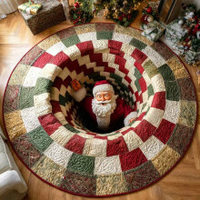 (Style E,60cm)Polyester Christmas Patterned Floor Mat For Living Room And Kids Room With Washability Water