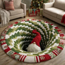 (Style D,60cm)Polyester Fußmatte Weihnachten gemustert für Wohnzimmer und Kinderzimmer mit Wasserwaschbarkeit